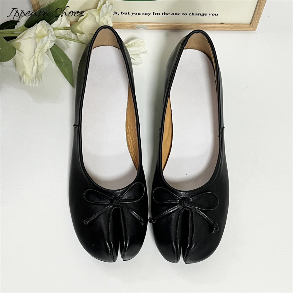 IPPEUM Tabi Mary Janes Split Toe Ballet Shoes Black Size 35-43 Tabis Vintage Pumps