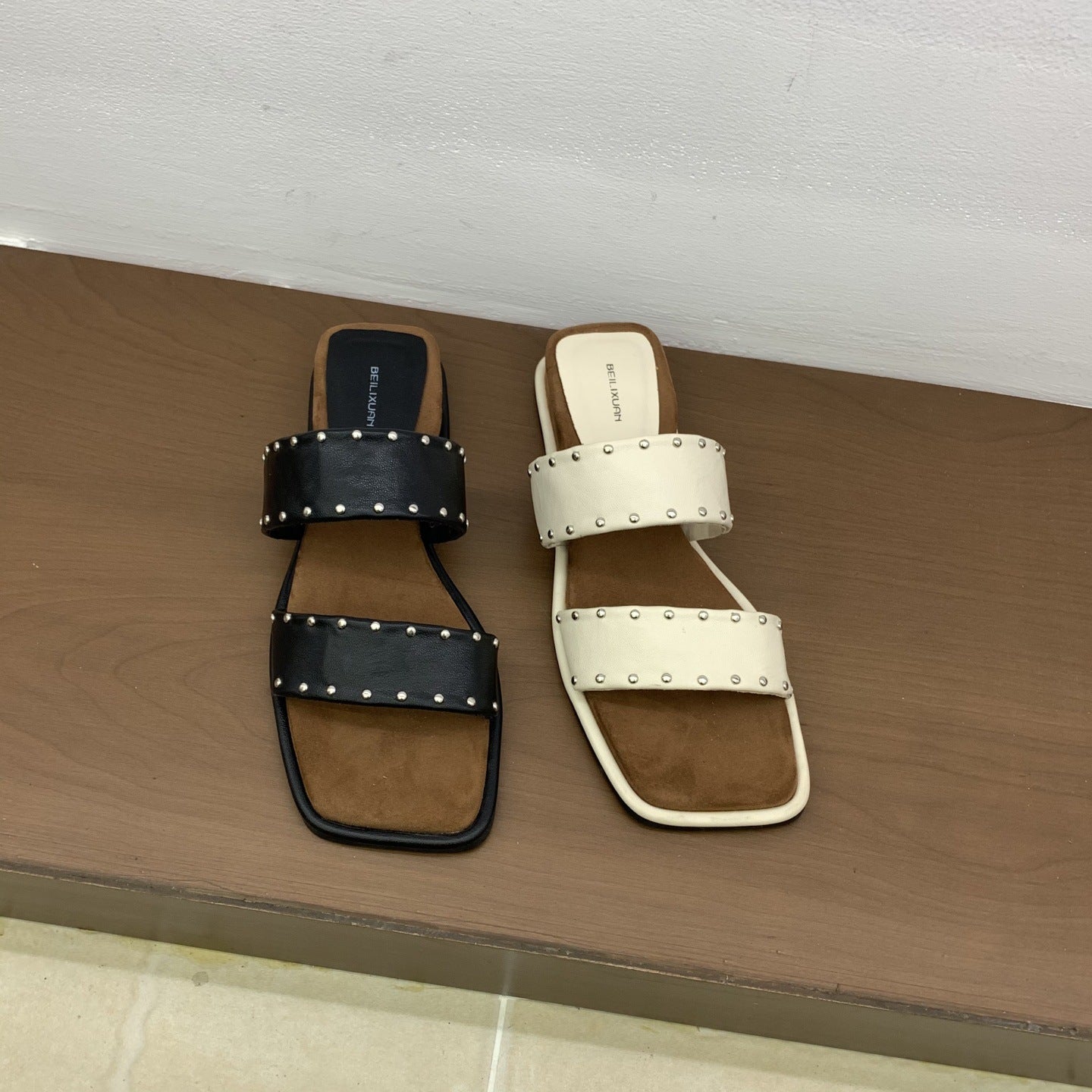 IPPEUM Shoes for woman Flat sandals Designer shoes Square Toe Sandalias de mujer verano 2025