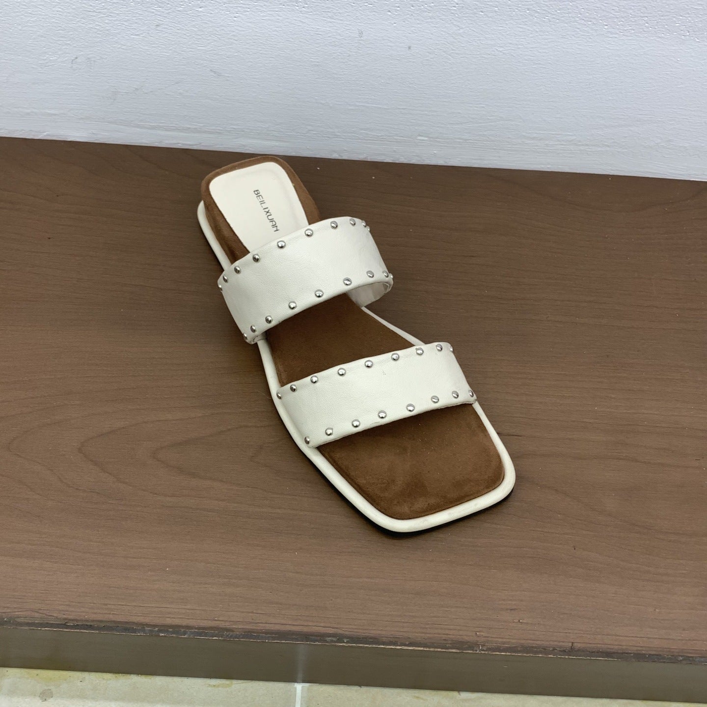 IPPEUM Shoes for woman Flat sandals Designer shoes Square Toe Sandalias de mujer verano 2025
