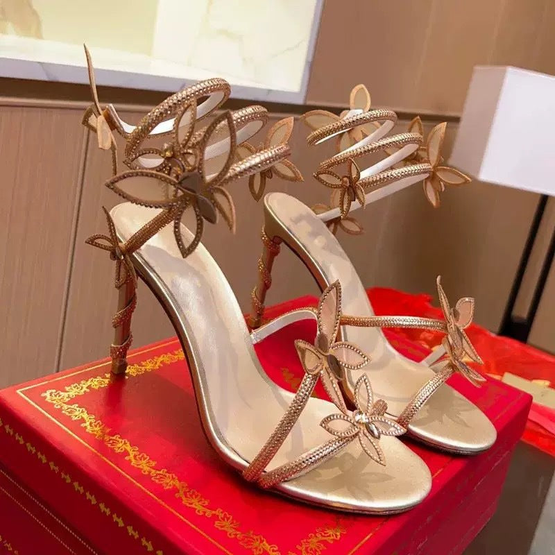 IPPEUM Heels Designer shoes Tacones Zapatos de mujer Tacones mujer elegantes Gold heels