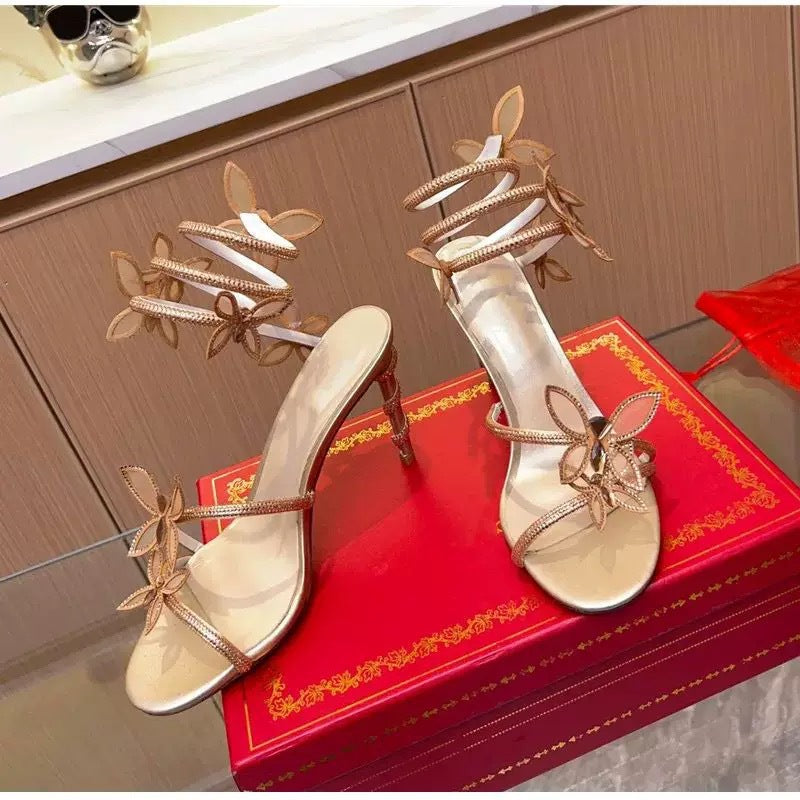 IPPEUM Heels Designer shoes Tacones Zapatos de mujer Tacones mujer elegantes Gold heels