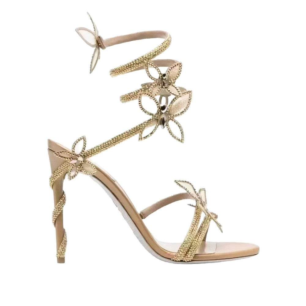 IPPEUM Heels Designer shoes Tacones Zapatos de mujer Tacones mujer elegantes Gold heels