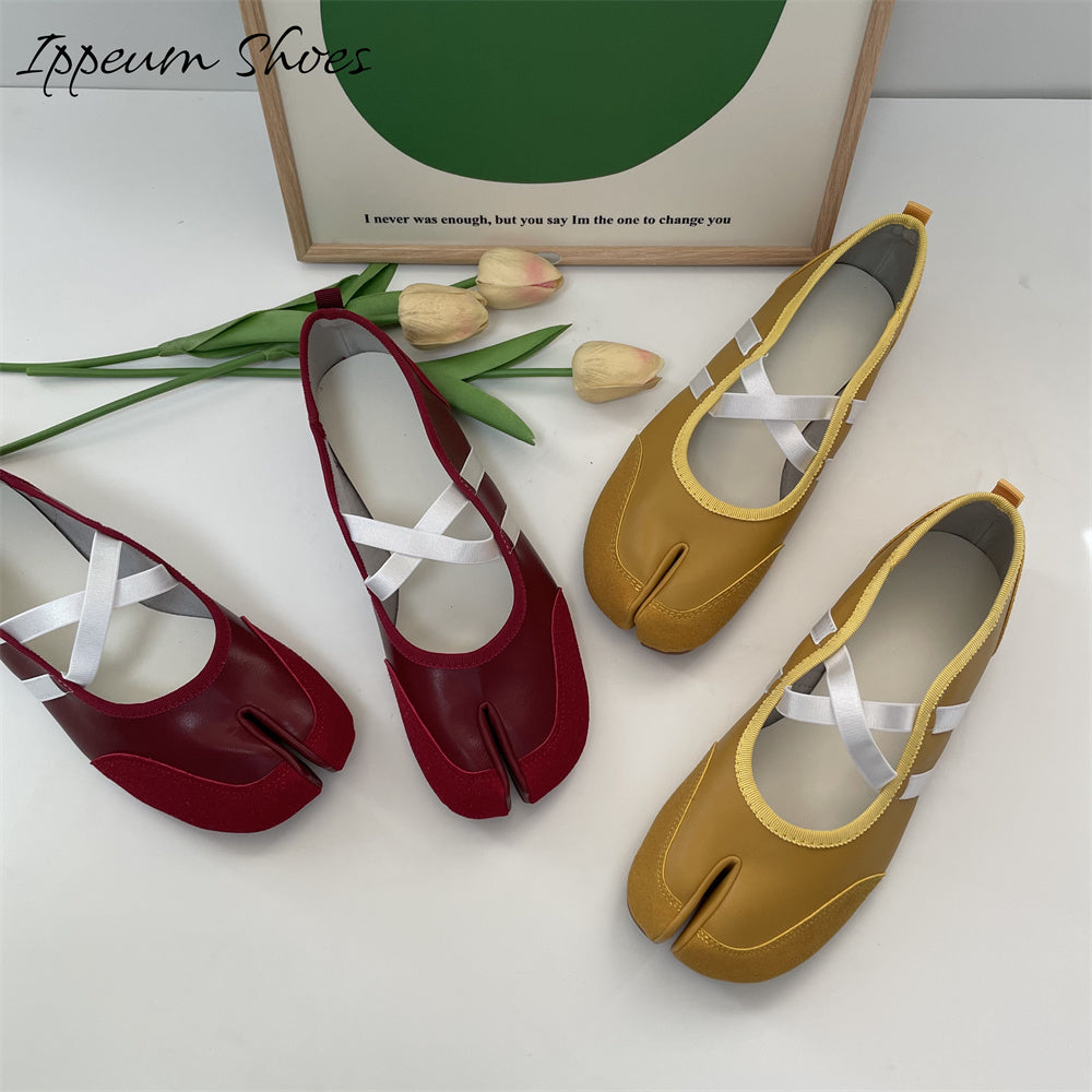 IPPEUM Ballet Flats Women Split Toe Ballerina Tabi Sneakers Shoes