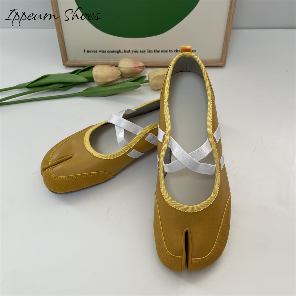 IPPEUM Ballet Flats Women Split Toe Ballerina Tabi Sneakers Shoes
