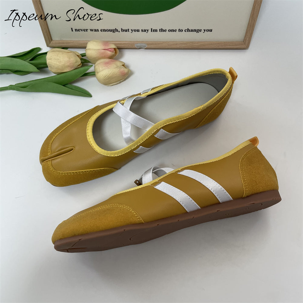 IPPEUM Ballet Flats Women Split Toe Ballerina Tabi Sneakers Shoes