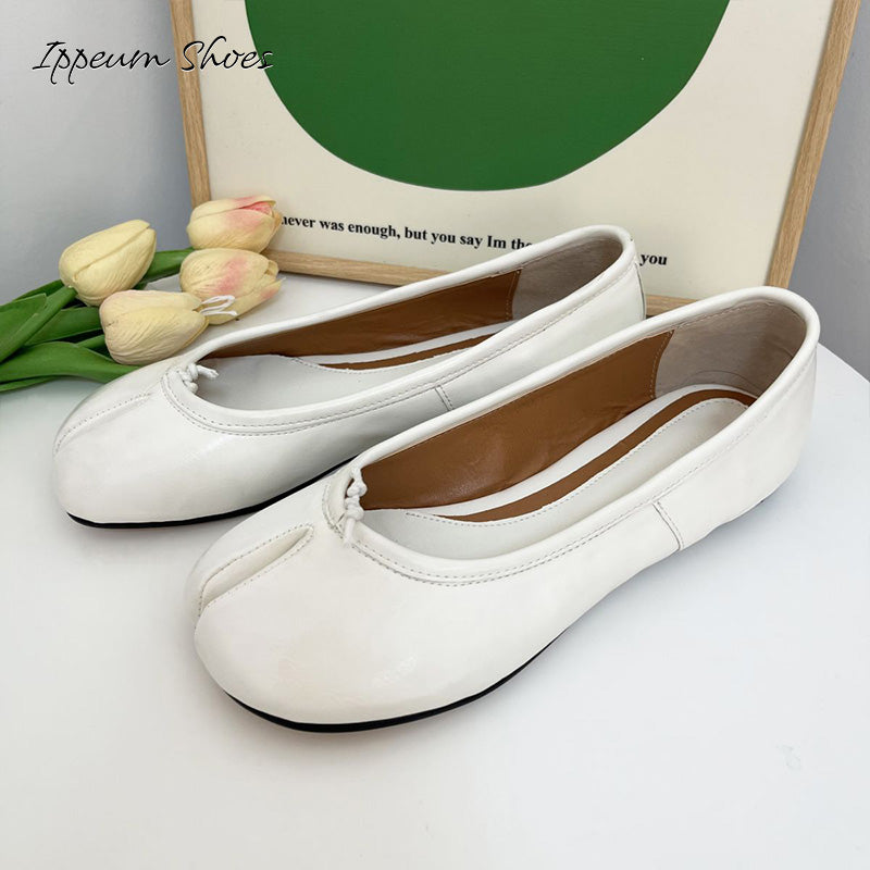 IPPEUM White Tabi Shoes Women Ballerinas Flats Mary Janes Size 35-44