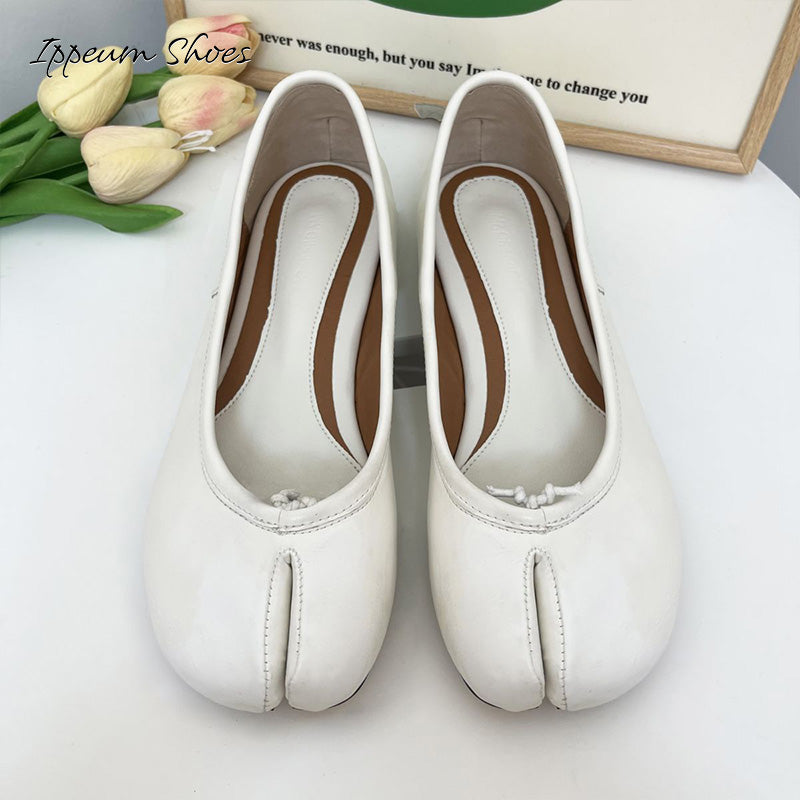 IPPEUM White Tabi Shoes Women Ballerinas Flats Mary Janes Size 35-44