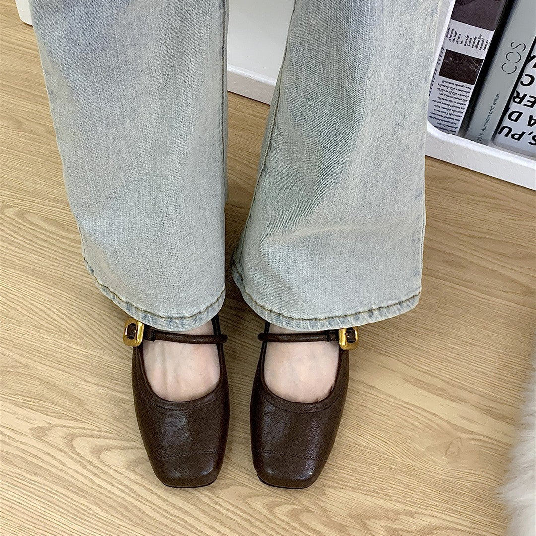 IPPEUM Square Toe Flat sandals Shoes for woman Designer shoes Sandalias de mujer verano 2025