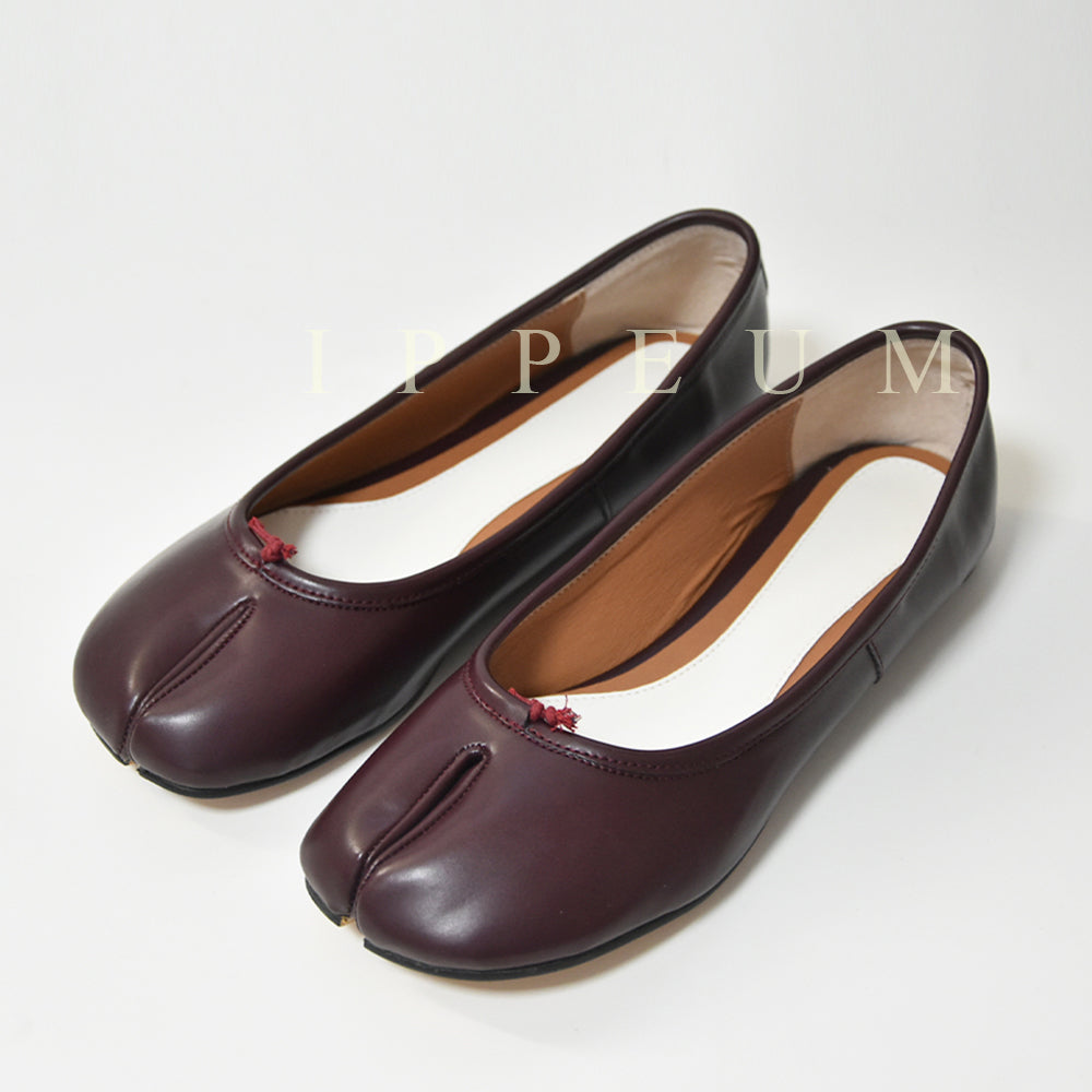 IPPEUM Tabi Shoes Flats Winered Size 35-44