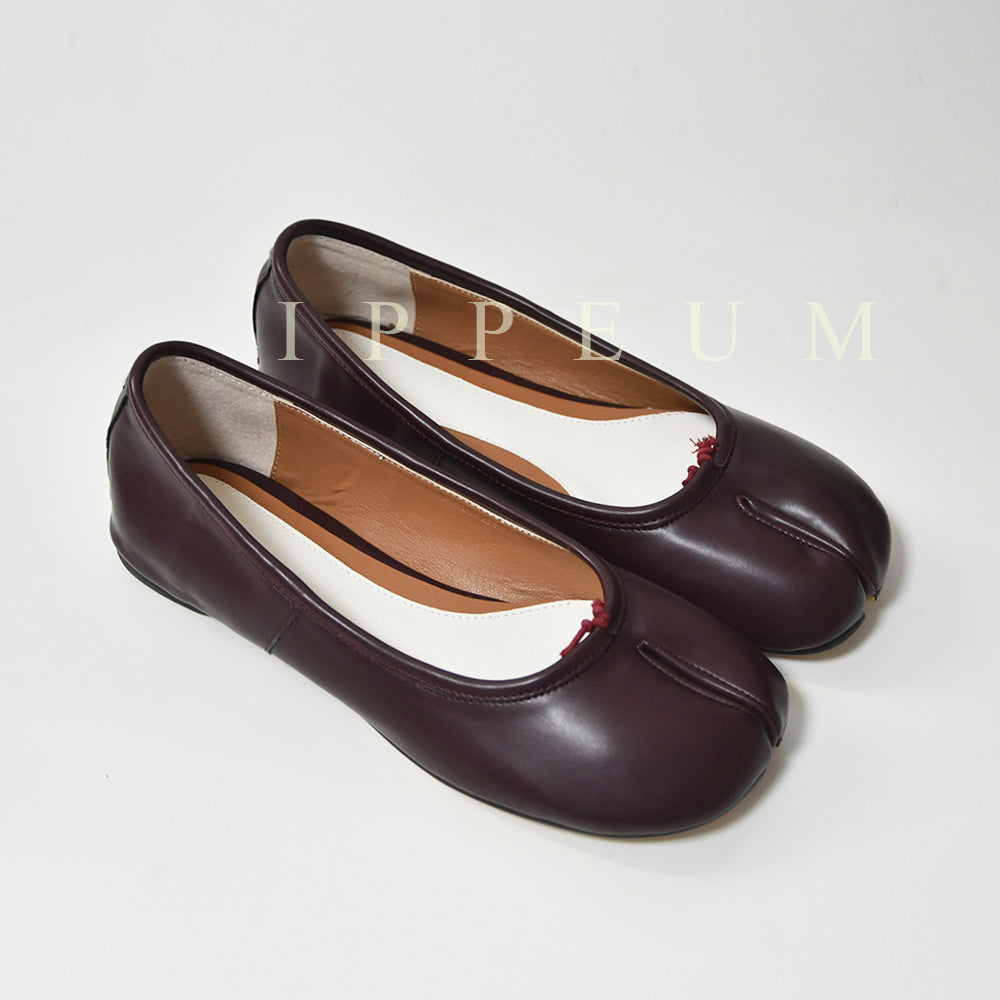 IPPEUM Tabi Shoes Flats Winered Size 35-44