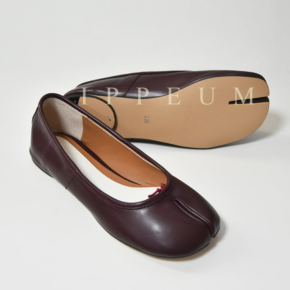 IPPEUM Tabi Shoes Flats Winered Size 35-44