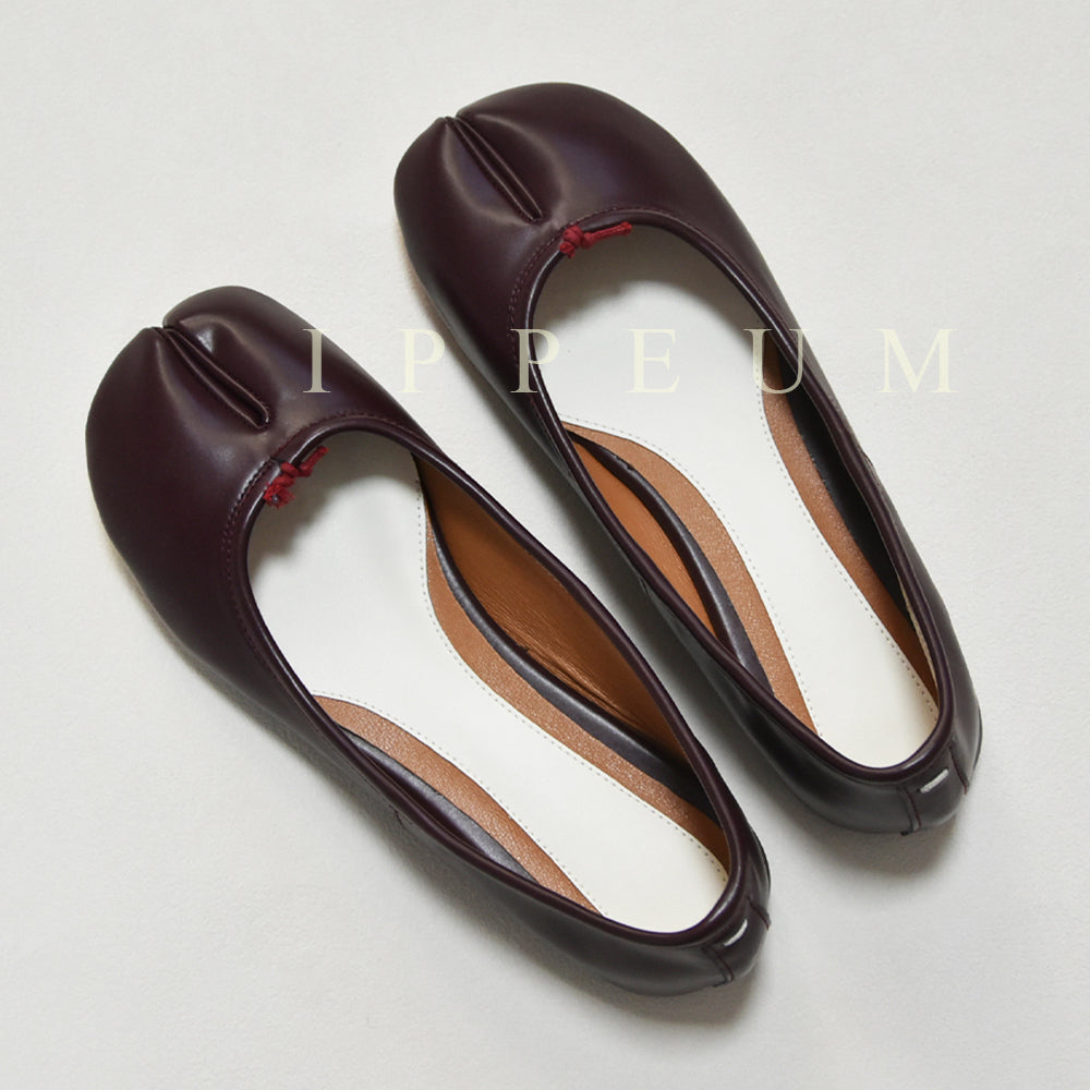 IPPEUM Tabi Shoes Flats Winered Size 35-44
