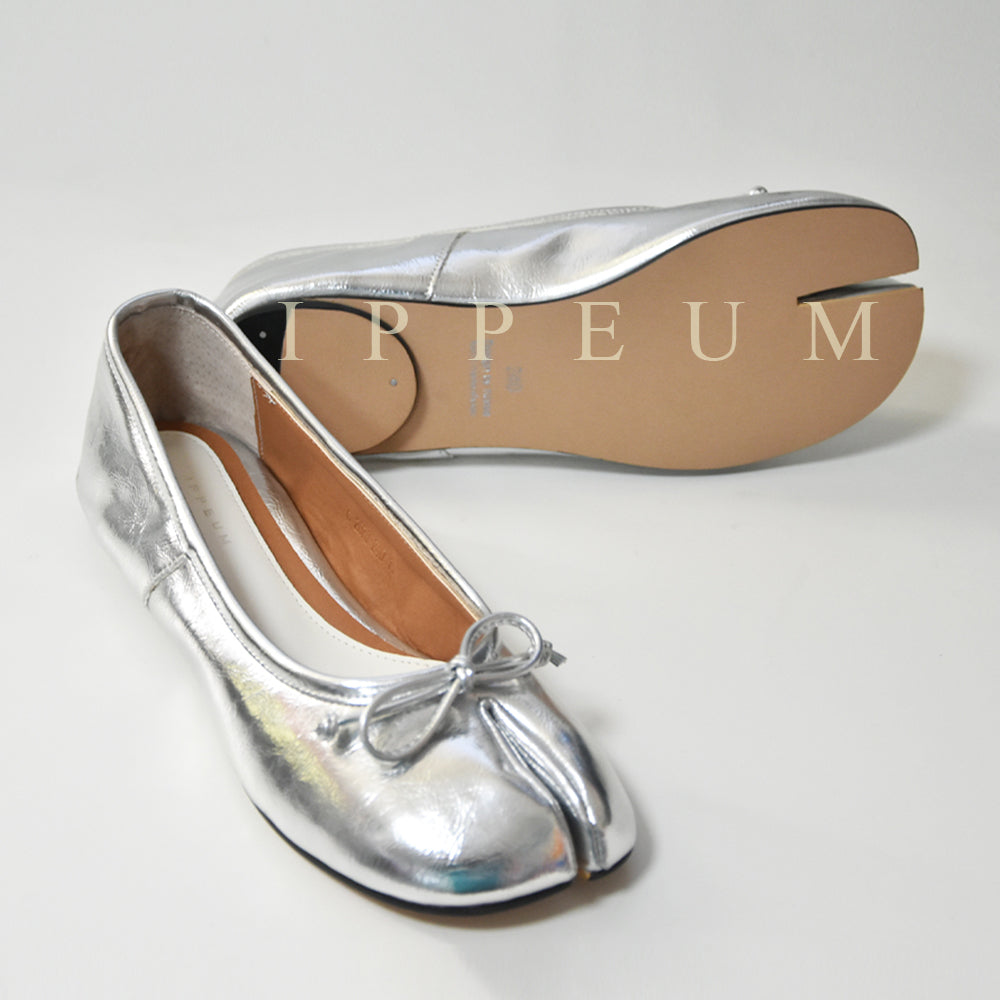 IPPEUM Silver Tabi Shoes Flats Size 35-44