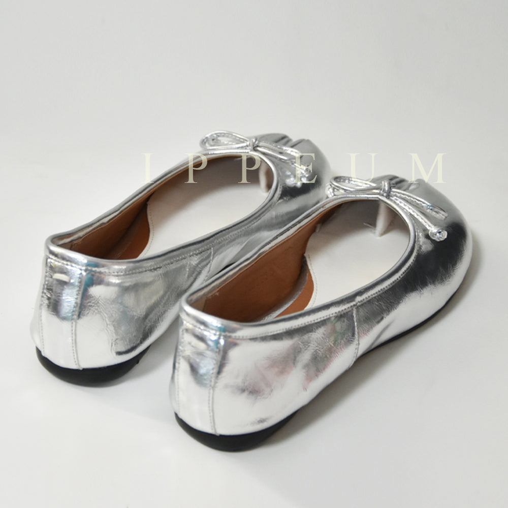 IPPEUM Silver Tabi Shoes Flats Size 35-44