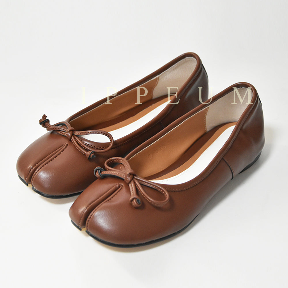 IPPEUM Brown Tabi Shoes Flats Size 35-44