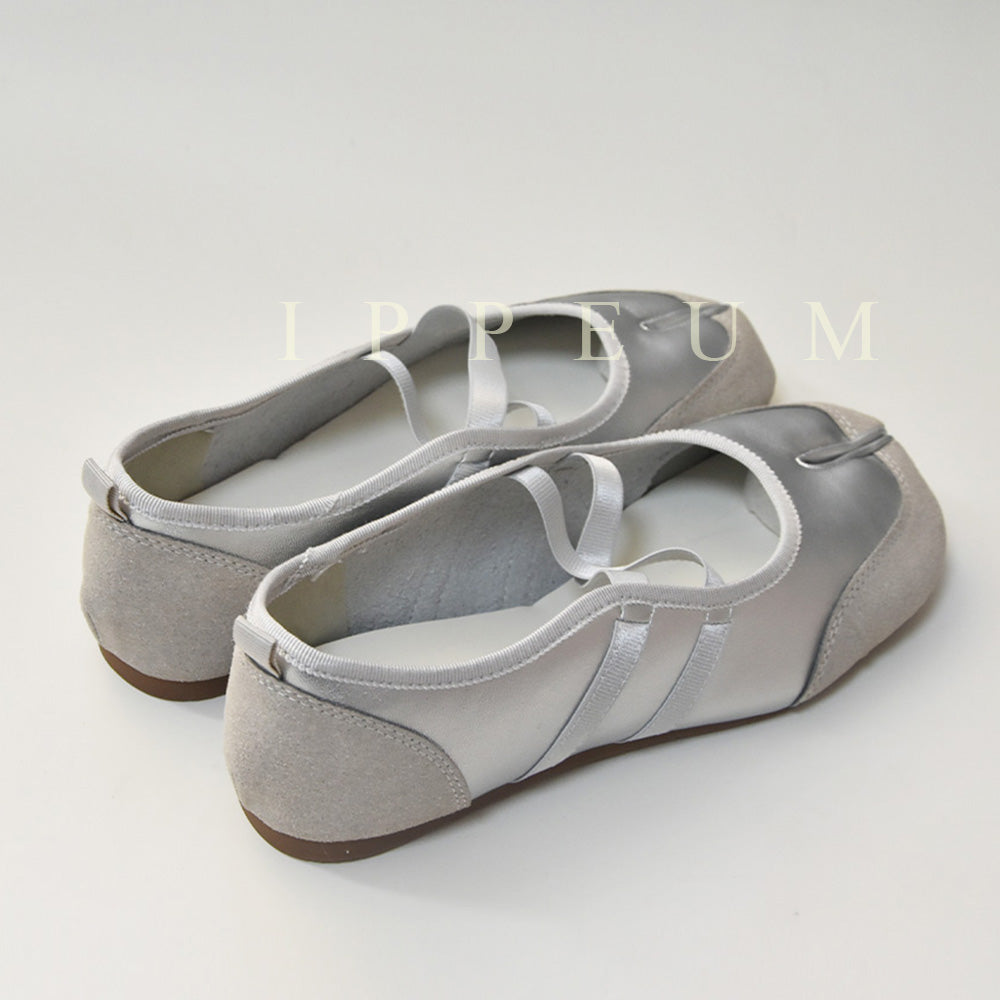 IPPEUM Tabi Sneakers Ballet Flats Shoes Silver