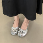 IPPEUM Women Ballets Flats Split Toe Mary Janes Black Dress Loafers Shoes Balerinas De Mujer