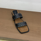 IPPEUM Shoes for woman  Flat sandals Designer shoes Square Toe Sandalias de mujer verano 2025