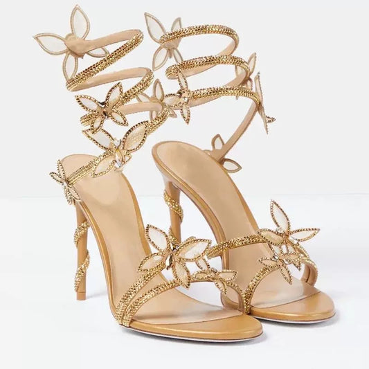 IPPEUM Heels Designer shoes Tacones Zapatos de mujer Tacones mujer elegantes Gold heels