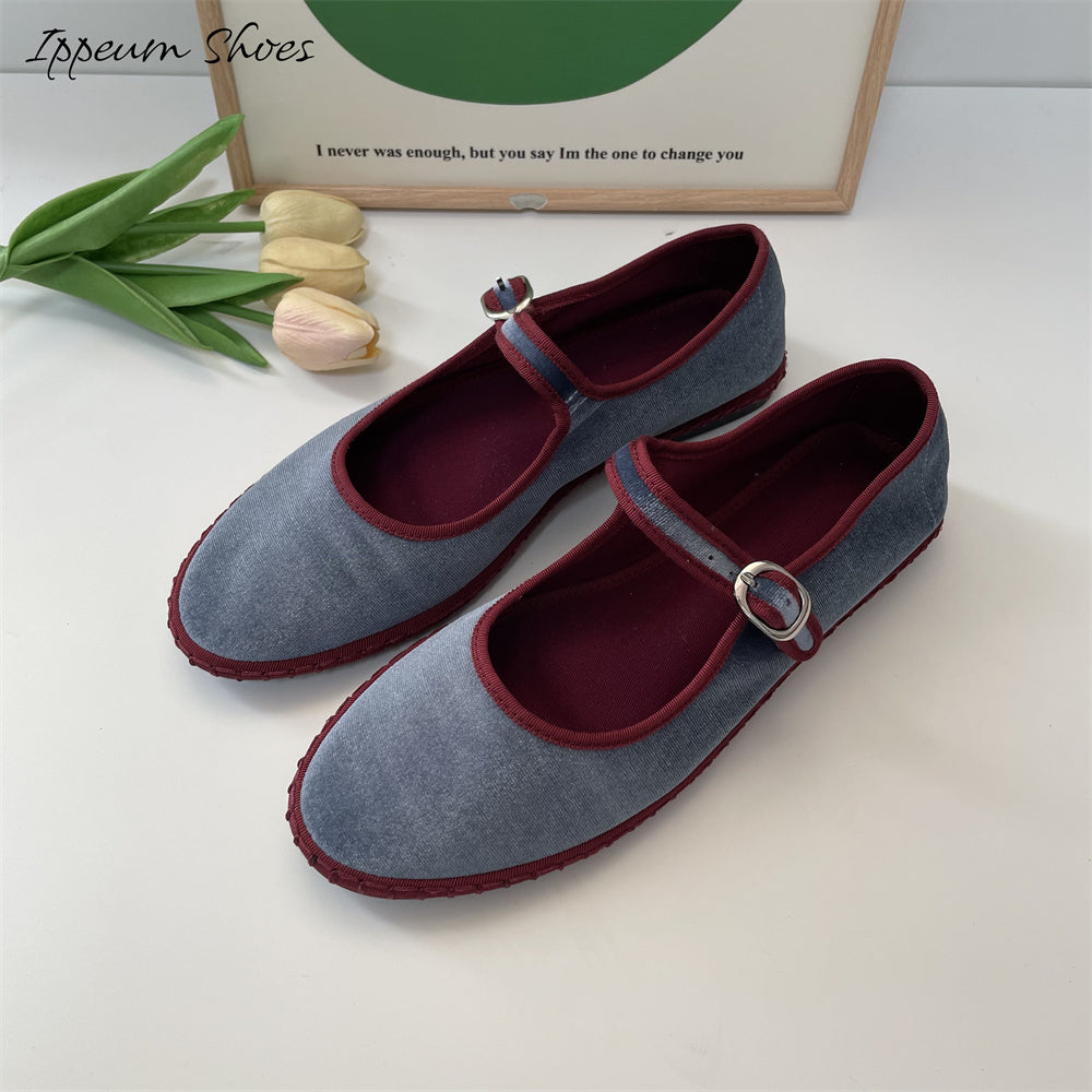 IPPEUM Women Ballet Flats Shoes Suede Round Toe Ballerinas Plus Size 35-44