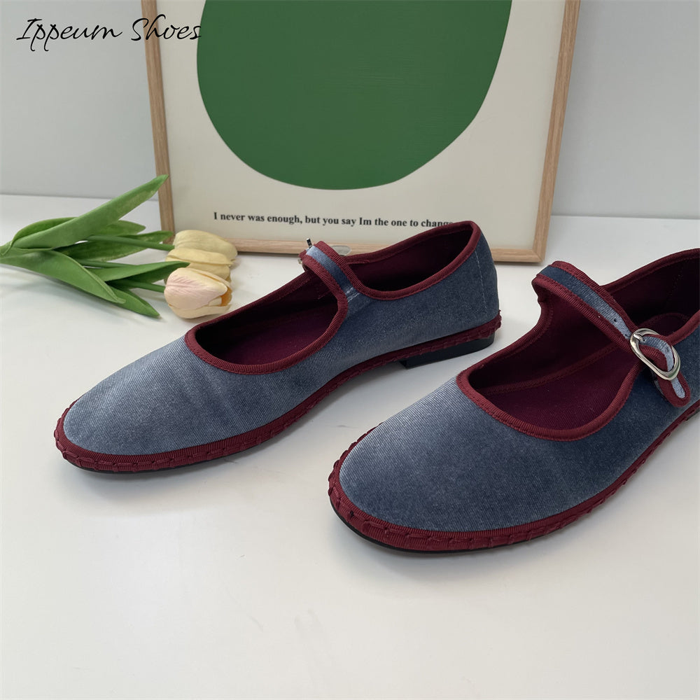 IPPEUM Women Ballet Flats Shoes Suede Round Toe Ballerinas Plus Size 35-44