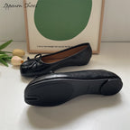 IPPEUM Women Ballets Flats Split Toe Mary Janes Black Dress Loafers Shoes Balerinas De Mujer