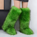 IPPEUM Winter Fur Boots Knee High Shoes 2025 New Fashion Long Boots Plush Boot For Women
