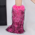 IPPEUM Fur Boots Knee High Shoes 2025 New Fashion Long Boots Plush Winter Snow Boot For Women