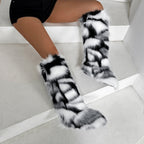IPPEUM Winter Fur Boots Knee High Shoes 2025 New Fashion Long Boots Plush Boot For Women