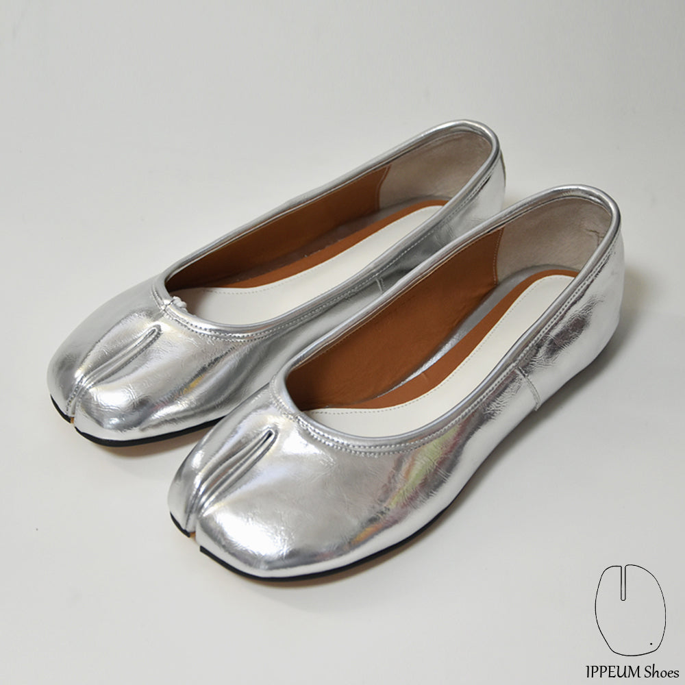 IPPEUM Tabi Shoes Flats Silver Size 35-44
