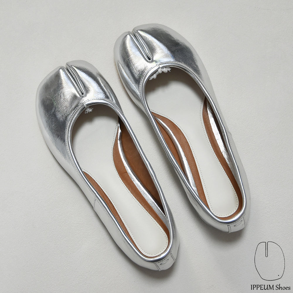 IPPEUM Tabi Shoes Flats Silver Size 35-44