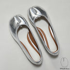 IPPEUM Tabi Shoes Flats Silver Size 35-44
