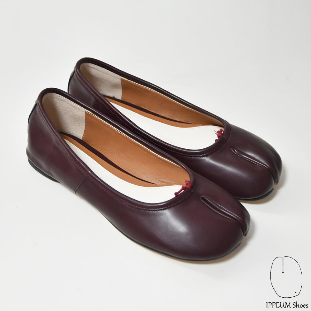 IPPEUM Tabi Shoes Flats Winered Size 35-44