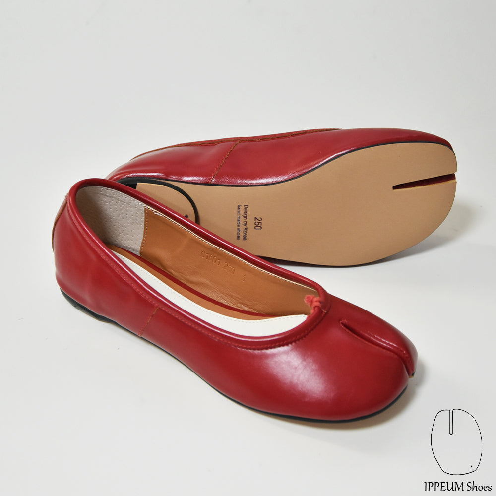 IPPEUM Tabi Shoes Flats Red Size 35-44