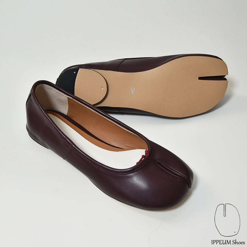 IPPEUM Tabi Shoes Flats Winered Size 35-44