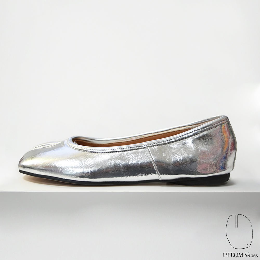 IPPEUM Tabi Shoes Flats Silver Size 35-44