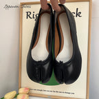 IPPEUM Black Tabi Shoes Women Ballerinas Flats Mary Janes Size 35-44