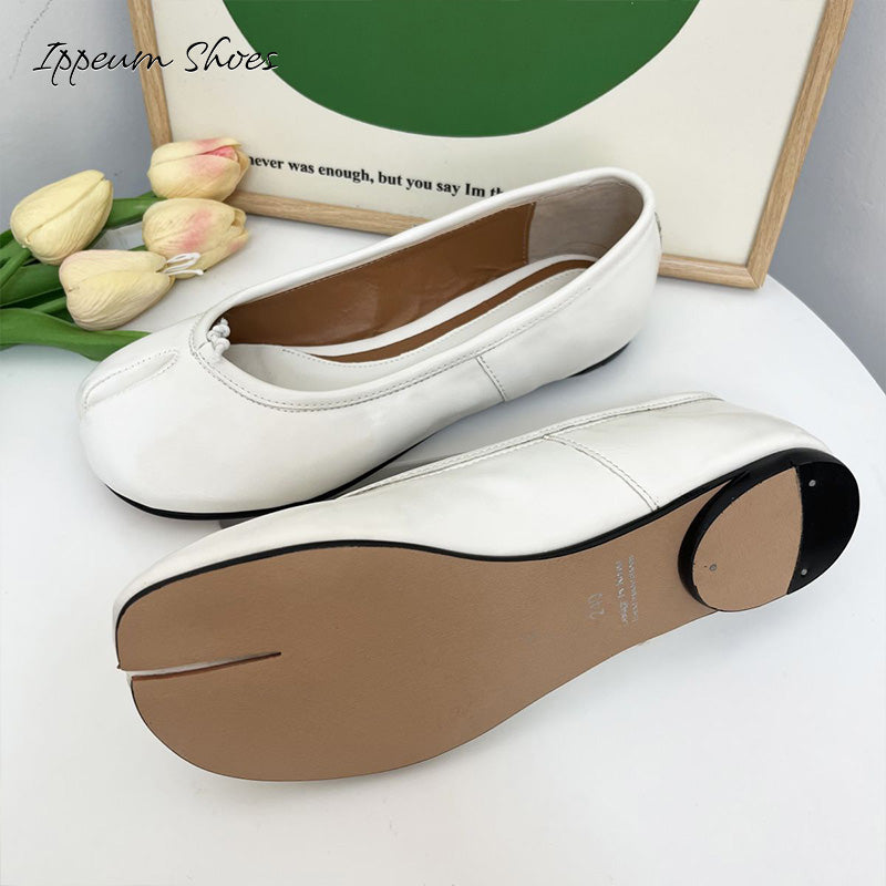 IPPEUM White Tabi Shoes Women Ballerinas Flats Mary Janes Size 35-44