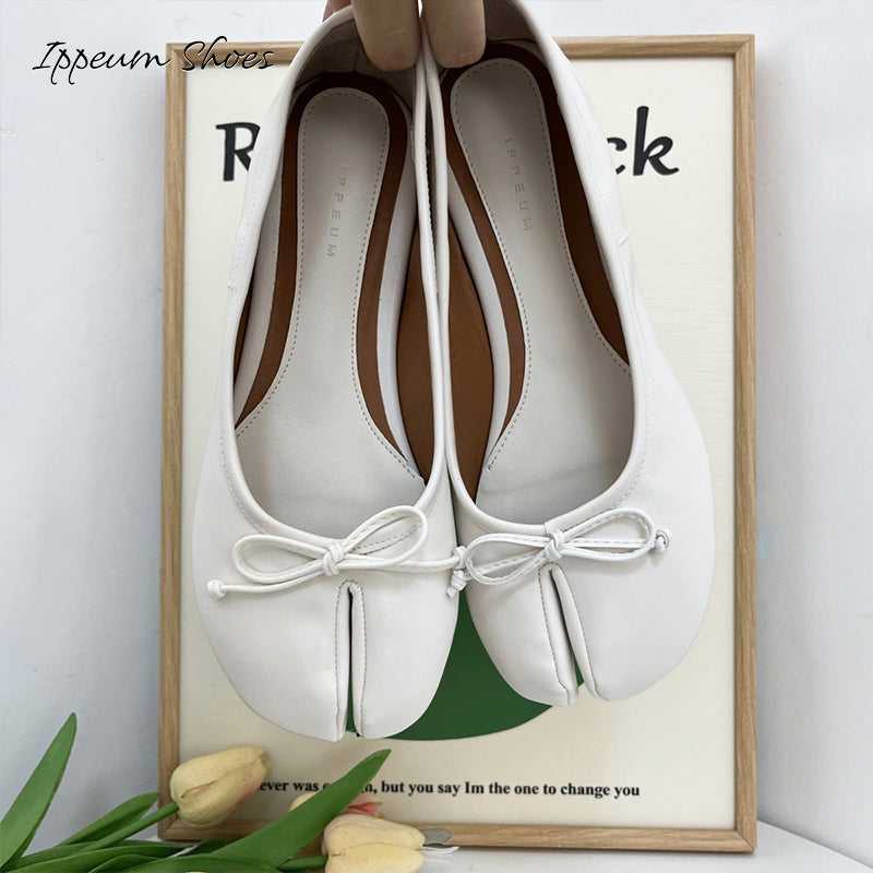 IPPEUM White Tabi Shoes Women Ballerinas Flats Mary Janes Size 35-44