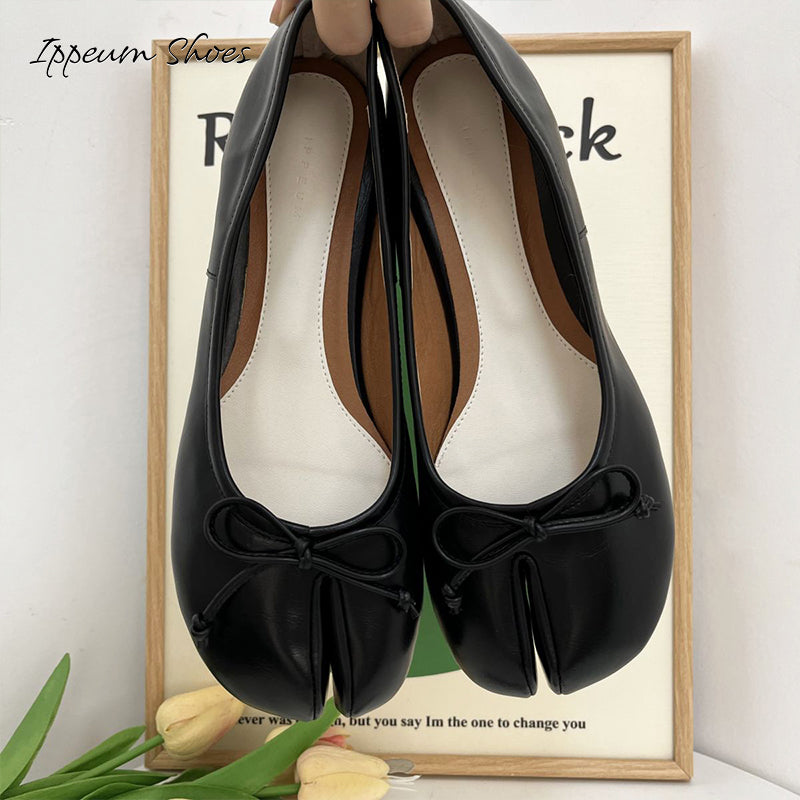IPPEUM Black Tabi Shoes Women Ballerinas Flats Mary Janes Size 35-44