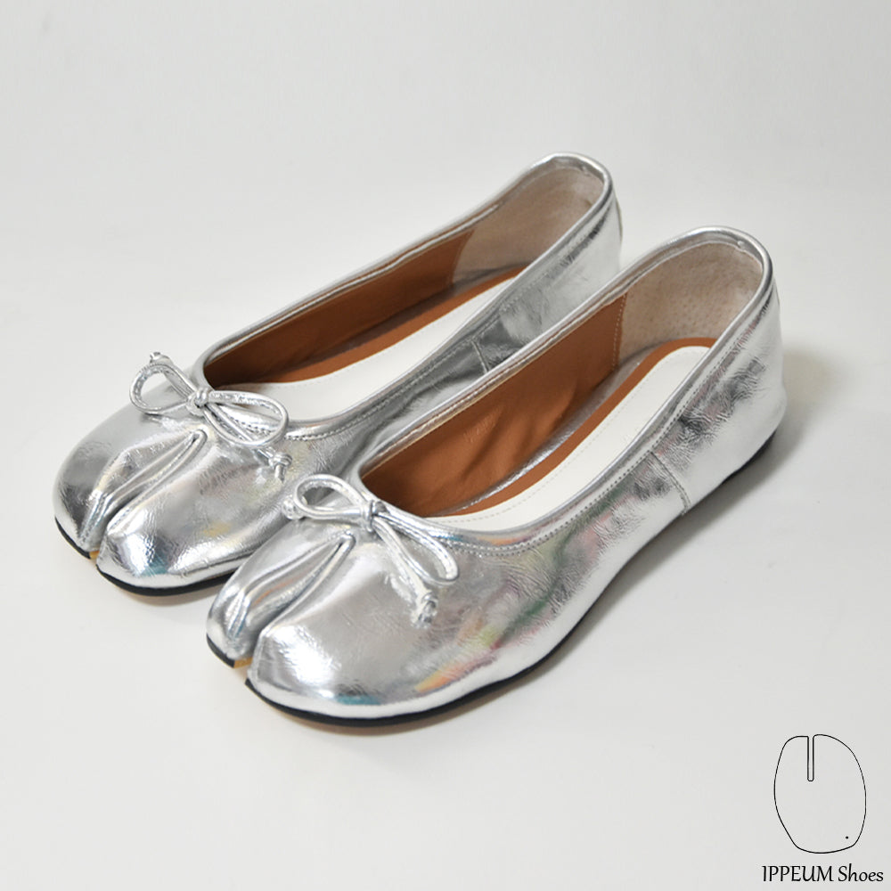 IPPEUM Silver Tabi Shoes Flats Size 35-44