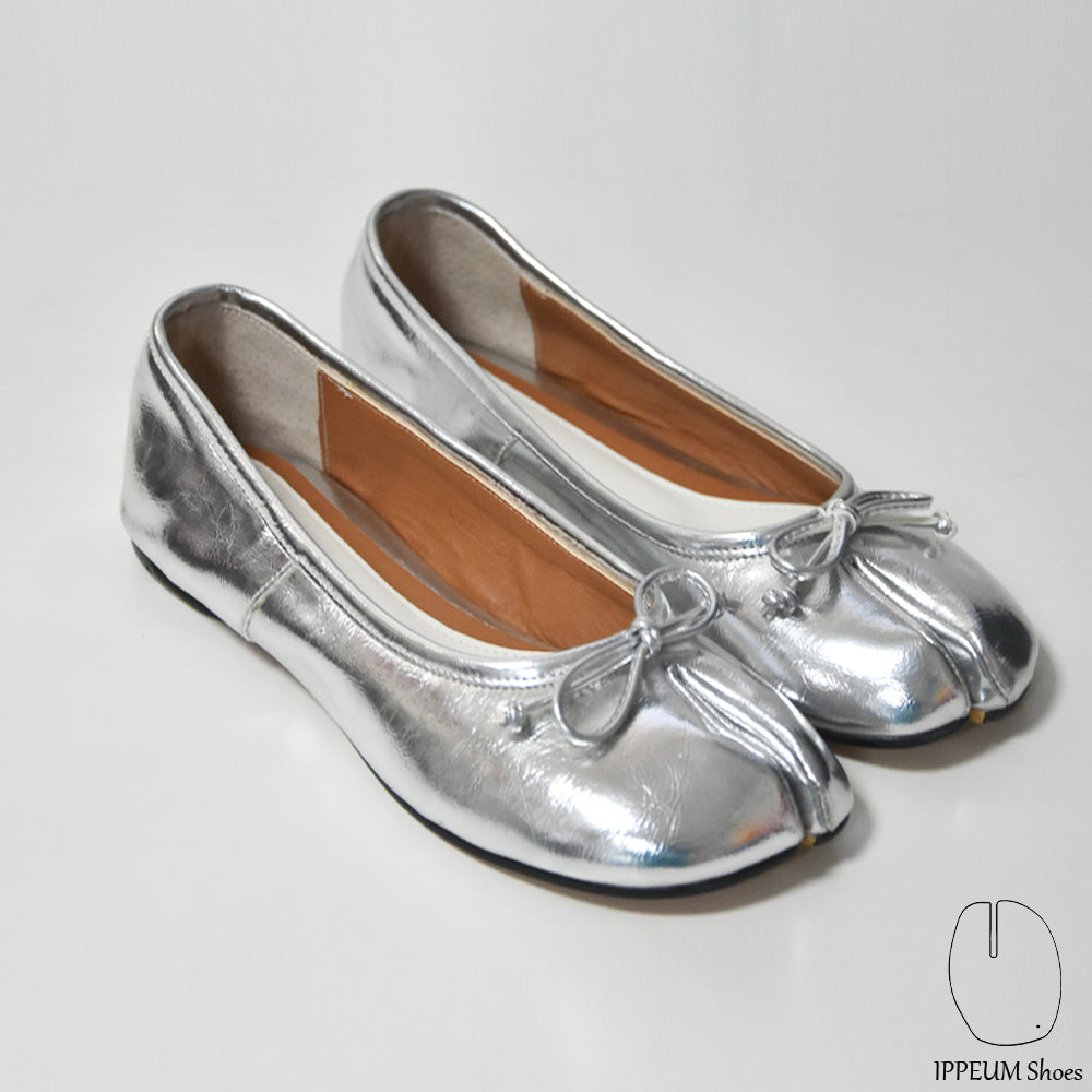 IPPEUM Silver Tabi Shoes Flats Size 35-44
