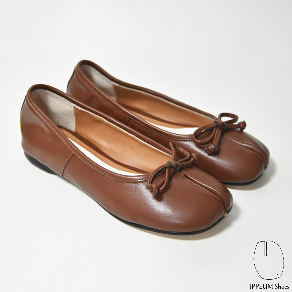 IPPEUM Brown Tabi Shoes Flats Size 35-44