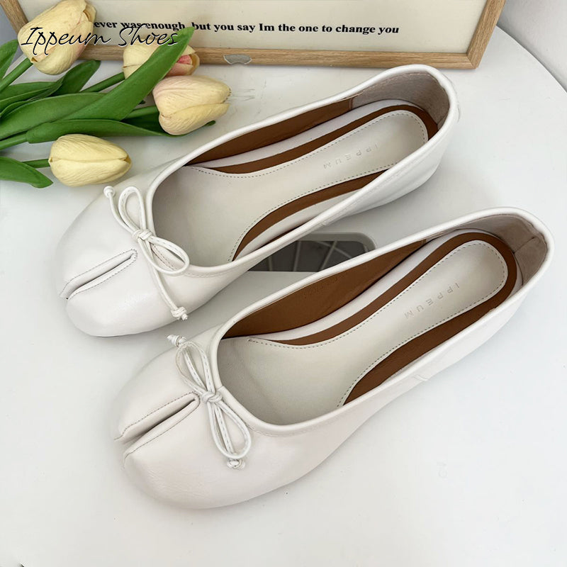 IPPEUM White Tabi Shoes Women Ballerinas Flats Mary Janes Size 35-44