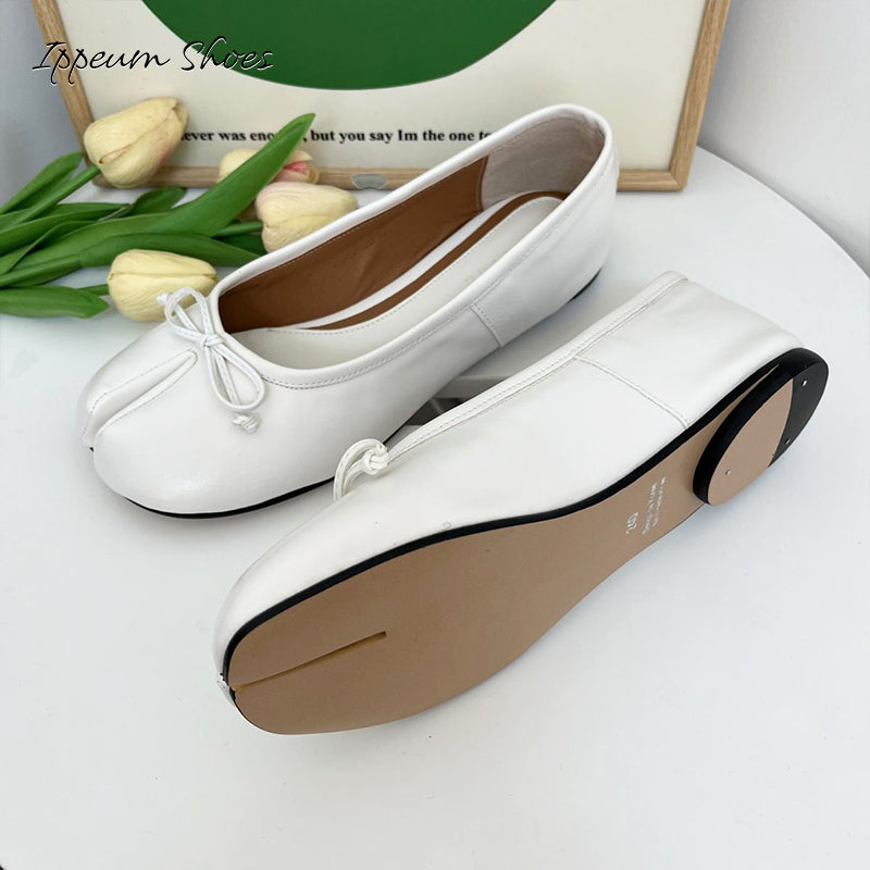IPPEUM White Tabi Shoes Women Ballerinas Flats Mary Janes Size 35-44