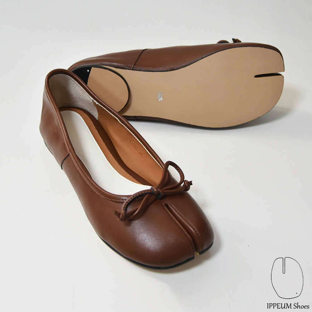 IPPEUM Brown Tabi Shoes Flats Size 35-44