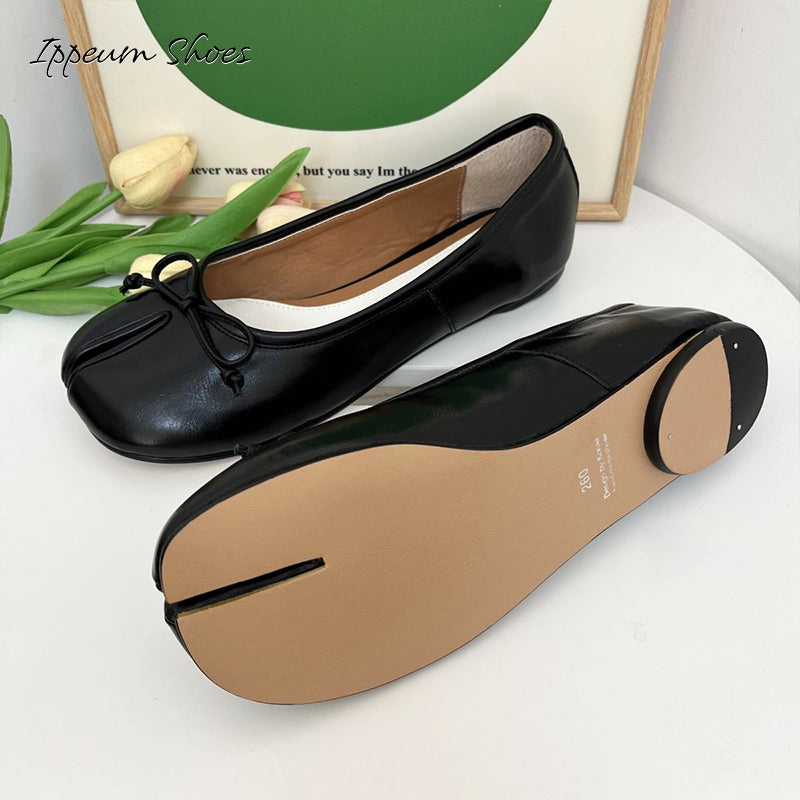 IPPEUM Black Tabi Shoes Women Ballerinas Flats Mary Janes Size 35-44