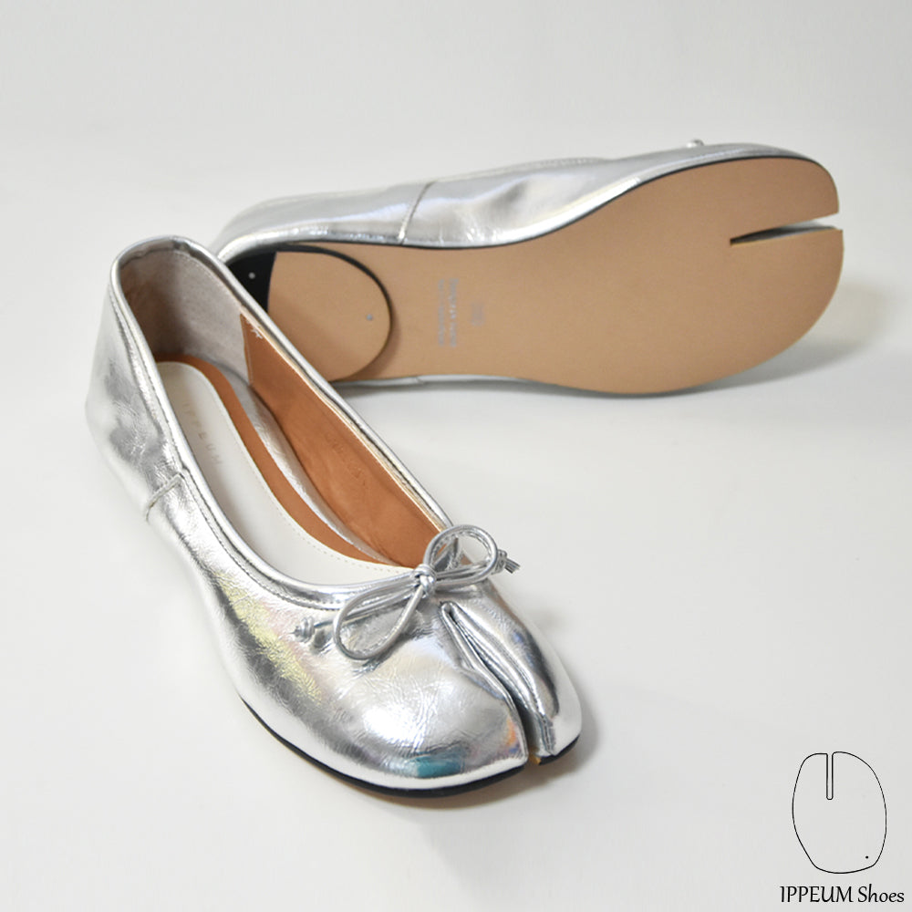 IPPEUM Silver Tabi Shoes Flats Size 35-44
