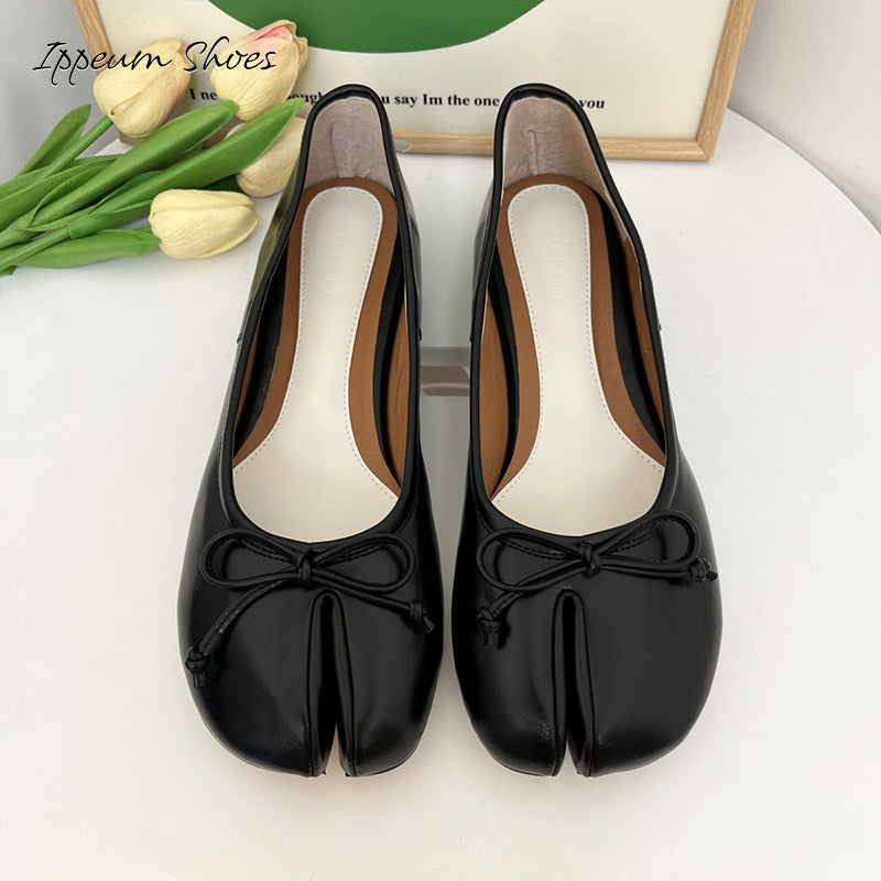 IPPEUM Black Tabi Shoes Women Ballerinas Flats Mary Janes Size 35-44