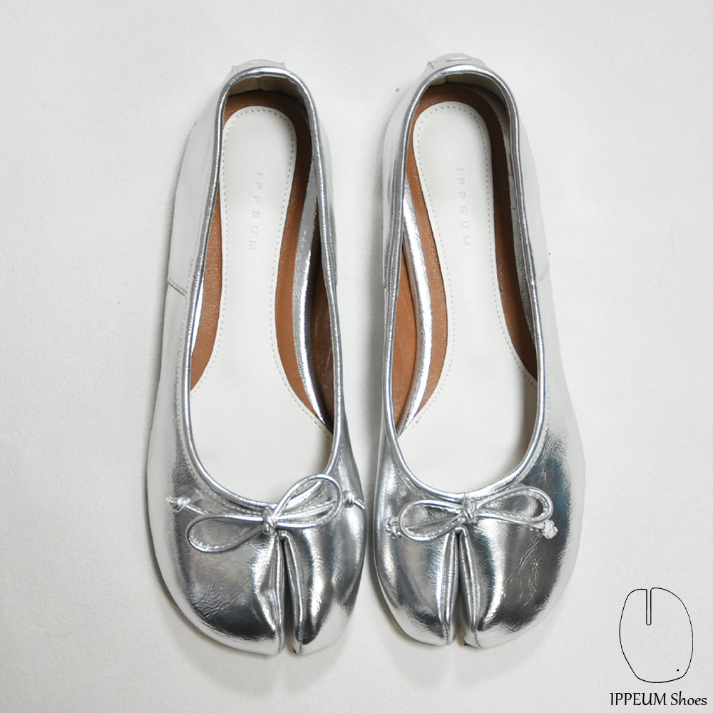 IPPEUM Silver Tabi Shoes Flats Size 35-44